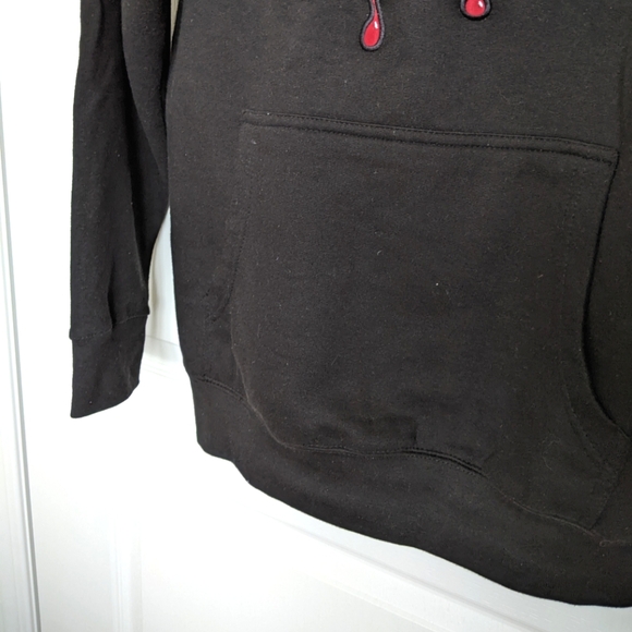 Men's Black and Red Love Hoodie - Picture 8 of 9